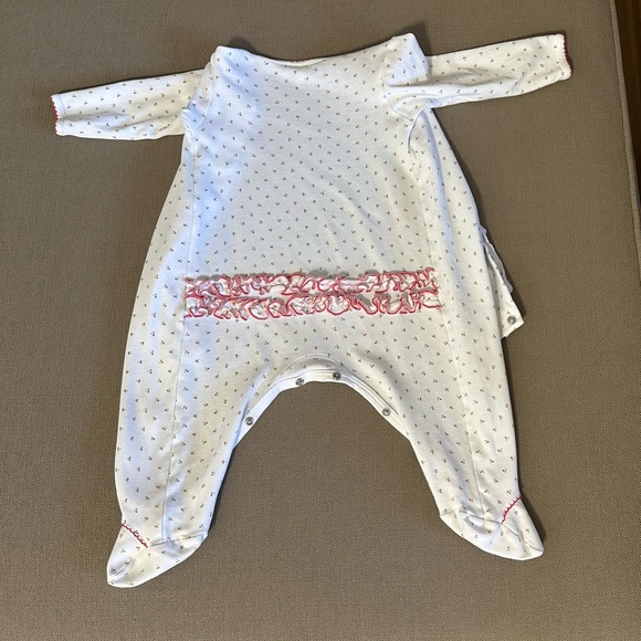 6-9m Magnolia Baby Christmas Holiday Footie Sleeper Pima Mistletoe - Picture 7 of 10